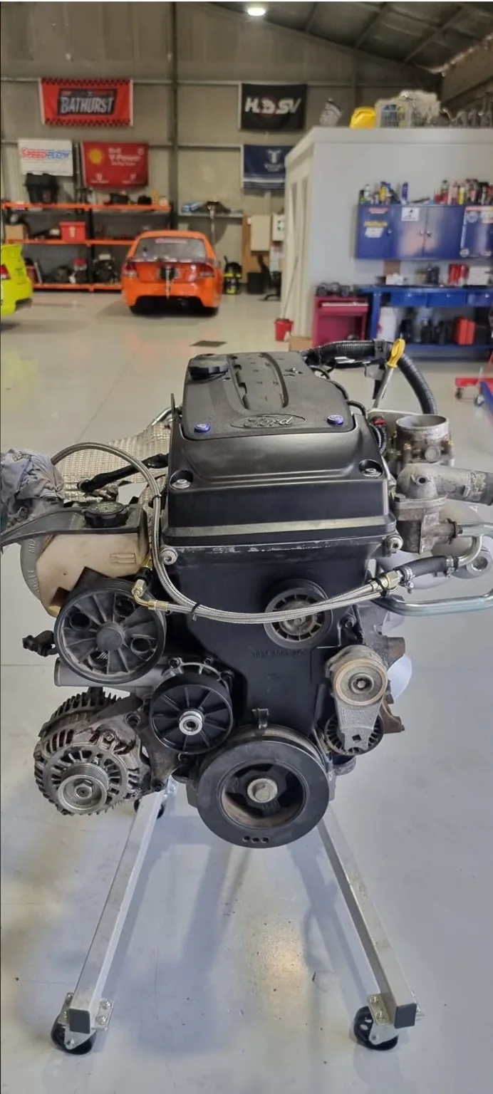 Ford engine on stand