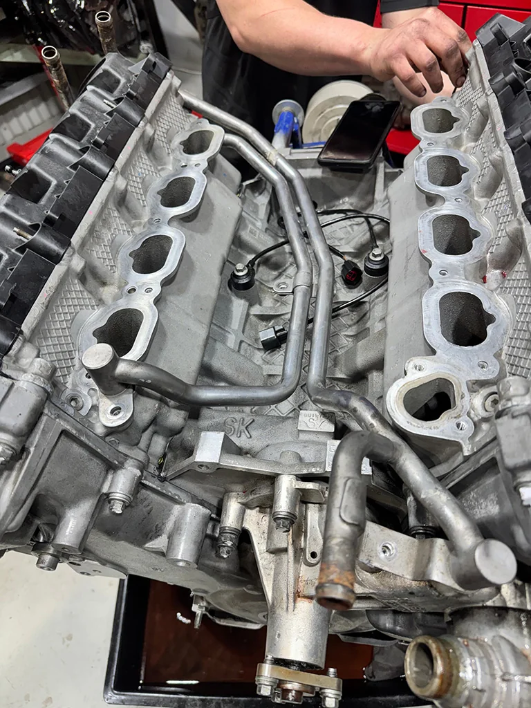 LS intake manifold and engine build in progress